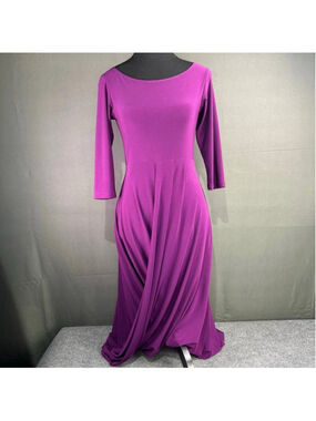Joseph Ribkoff Dress Women 4 Drape Evening Formal Minimalist Quiet Luxury Purple